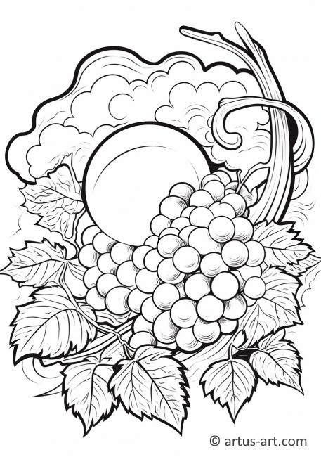Página para colorear de uvas dormidas